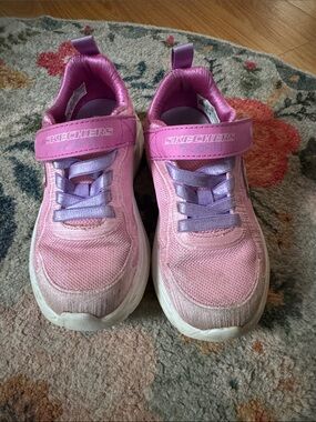 Skechers Kids Pink and Lavender Light-Up Sneakers